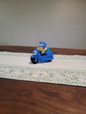 Pre Loved Blue Fisher Price Little People Police Motorcycle Toy with Figure